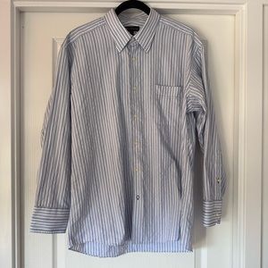 Ben Sherman Striped Dress Shirt - Size 16 1/2 - Blue/ White